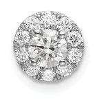 14k White Gold 1/2 carat Lab Grown Diamond VS/SI+ G+ Round Halo Chain Slide Pendant