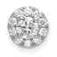 14k White Gold 1/2 carat Lab Grown Diamond VS/SI+ G+ Round Halo Chain Slide Pendant