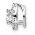 14k White Gold 3/4 carat Lab Grown Diamond VS/SI+ G+ Round Halo Chain Slide Pendant