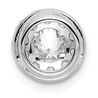 14k White Gold 3/4 carat Lab Grown Diamond VS/SI+ G+ Round Halo Chain Slide Pendant
