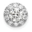 14k White Gold 3/4 carat Lab Grown Diamond VS/SI+ G+ Round Halo Chain Slide Pendant