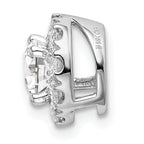 14k White Gold 1 carat Lab Grown Diamond VS/SI+ G+ Round Halo Chain Slide Pendant