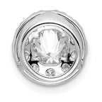 14k White Gold 1 carat Lab Grown Diamond VS/SI+ G+ Round Halo Chain Slide Pendant