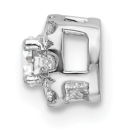 14k White Gold 1/4 carat Lab Grown Diamond VS/SI+ G+ Complete Cushion Halo Chain Slide Pendant Secondary image