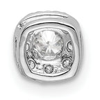 14k White Gold 1/4 carat Lab Grown Diamond VS/SI+ G+ Complete Cushion Halo Chain Slide Pendant