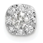 14k White Gold 1/4 carat Lab Grown Diamond VS/SI+ G+ Complete Cushion Halo Chain Slide Pendant