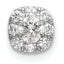 14k White Gold 1/3 carat Lab Grown Diamond VS/SI+ G+ Complete Cushion Halo Chain Slide Pendant