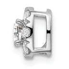 14k White Gold 1/2 carat Lab Grown Diamond VS/SI+ G+ Complete Cushion Halo Chain Slide Pendant