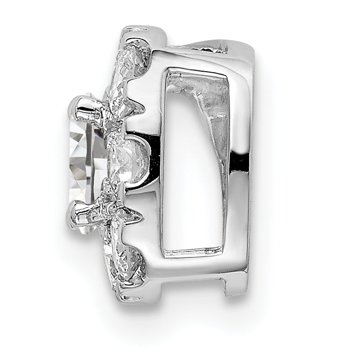 14k White Gold 3/4 carat Lab Grown Diamond VS/SI+ G+ Complete Cushion Halo Chain Slide Pendant Secondary image