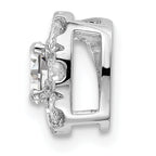 14k White Gold 3/4 carat Lab Grown Diamond VS/SI+ G+ Complete Cushion Halo Chain Slide Pendant