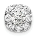 14k White Gold 3/4 carat Lab Grown Diamond VS/SI+ G+ Complete Cushion Halo Chain Slide Pendant