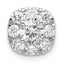 14k White Gold 3/4 carat Lab Grown Diamond VS/SI+ G+ Complete Cushion Halo Chain Slide Pendant