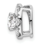 14k White Gold 1 carat Lab Grown Diamond VS/SI+ G+ Complete Cushion Halo Chain Slide Pendant