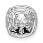14k White Gold 1 carat Lab Grown Diamond VS/SI+ G+ Complete Cushion Halo Chain Slide Pendant