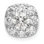 14k White Gold 1 carat Lab Grown Diamond VS/SI+ G+ Complete Cushion Halo Chain Slide Pendant