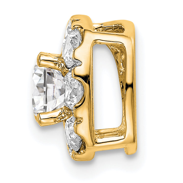 14k 1 carat Lab Grown Diamond VS/SI+ G+ Complete Cushion Halo Chain Slide Pendant