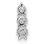 14k White Gold 1/4 carat Lab Grown Diamond VS/SI+ G+ Three Stone Chain Slide Pendant
