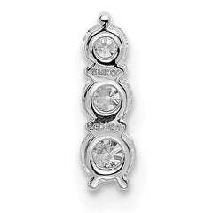 14k White Gold 1/4 carat Lab Grown Diamond VS/SI+ G+ Three Stone Chain Slide Pendant