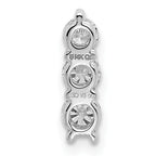 14k White Gold 1/3 carat Lab Grown Diamond VS/SI+ G+ Three Stone Chain Slide Pendant