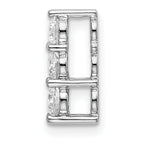 14k White Gold 1/2 carat Lab Grown Diamond VS/SI+ G+ Three Stone Chain Slide Pendant