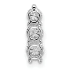 14k White Gold 1/2 carat Lab Grown Diamond VS/SI+ G+ Three Stone Chain Slide Pendant
