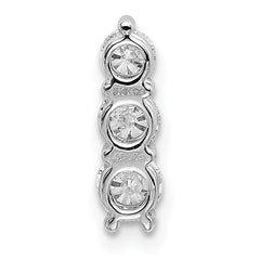 14k White Gold 1/2 carat Lab Grown Diamond VS/SI+ G+ Three Stone Chain Slide Pendant
