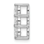 14k White Gold 3/4 carat Lab Grown Diamond VS/SI+ G+ Three Stone Chain Slide Pendant