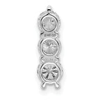 14k White Gold 3/4 carat Lab Grown Diamond VS/SI+ G+ Three Stone Chain Slide Pendant