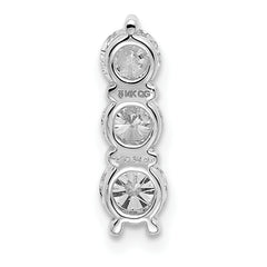 14k White Gold 3/4 carat Lab Grown Diamond VS/SI+ G+ Three Stone Chain Slide Pendant