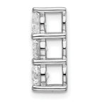 14k White Gold 1 carat Lab Grown Diamond VS/SI+ G+ Three Stone Chain Slide Pendant