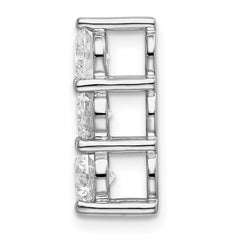 14k White Gold 1 carat Lab Grown Diamond VS/SI+ G+ Three Stone Chain Slide Pendant