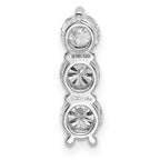 14k White Gold 1 carat Lab Grown Diamond VS/SI+ G+ Three Stone Chain Slide Pendant