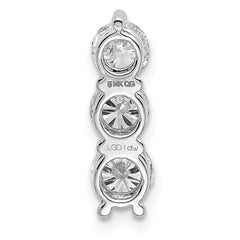 14k White Gold 1 carat Lab Grown Diamond VS/SI+ G+ Three Stone Chain Slide Pendant