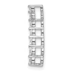 14k White Gold 1/3 carat Lab Grown Diamond VS/SI+ G+ Seven Stone Curved Bar Chain Slide Pendant