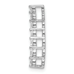 14k White Gold 1/3 carat Lab Grown Diamond VS/SI+ G+ Seven Stone Curved Bar Chain Slide Pendant