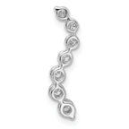 14k White Gold 1/3 carat Lab Grown Diamond VS/SI+ G+ Seven Stone Curved Bar Chain Slide Pendant