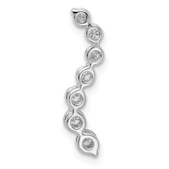 14k White Gold 1/3 carat Lab Grown Diamond VS/SI+ G+ Seven Stone Curved Bar Chain Slide Pendant