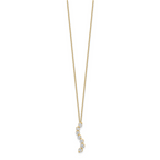 14k White Gold 3/4 carat Lab Grown Diamond VS/SI+ G+ Complete 18 inch Seven Stone Curved Bar Pendant Necklace
