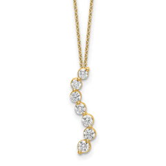 14k White Gold 3/4 carat Lab Grown Diamond VS/SI+ G+ Complete 18 inch Seven Stone Curved Bar Pendant Necklace