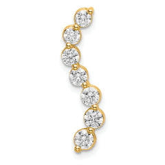 14k 3/4 carat Lab Grown Diamond VS/SI+ G+ Seven Stone Curved Bar Chain Slide Pendant