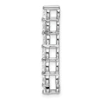 14k White Gold 1 carat Lab Grown Diamond VS/SI+ G+ Seven Stone Curved Bar Chain Slide Pendant