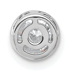 14k White Gold 1/2 carat Lab Grown Diamond VS/SI+ G+ Round Complete Bezel Chain Slide Pendant