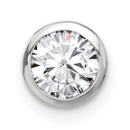 14k White Gold 1/2 carat Lab Grown Diamond VS/SI+ G+ Round Complete Bezel Chain Slide Pendant
