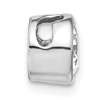 14k White Gold 1 carat Lab Grown Diamond VS/SI+ G+ Round Complete Bezel Chain Slide Pendant