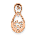 14k Rose Gold 1/8 carat Lab Grown Diamond VS/SI+ G+ Double Teardrop Chain Slide Pendant