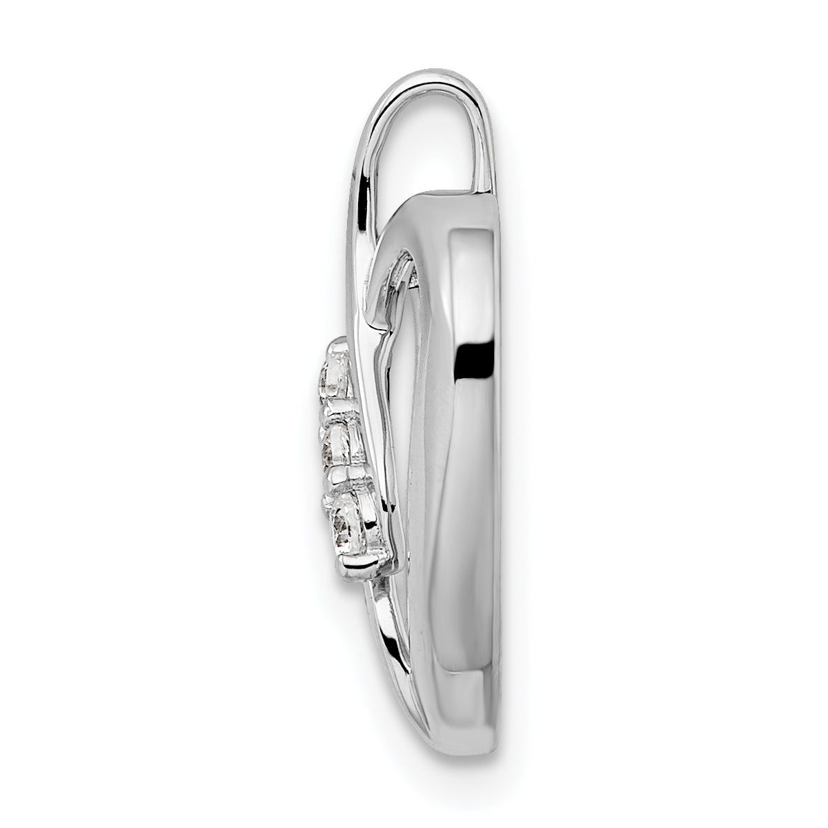 14k White Gold 1/10 carat Lab Grown Diamond VS/SI+ G+ Complete Open Heart Pendant Secondary image
