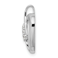 14k White Gold 1/10 carat Lab Grown Diamond VS/SI+ G+ Complete Open Heart Pendant