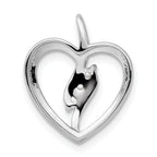 14k White Gold 1/10 carat Lab Grown Diamond VS/SI+ G+ Complete Open Heart Pendant