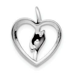 14k White Gold 1/10 carat Lab Grown Diamond VS/SI+ G+ Complete Open Heart Pendant