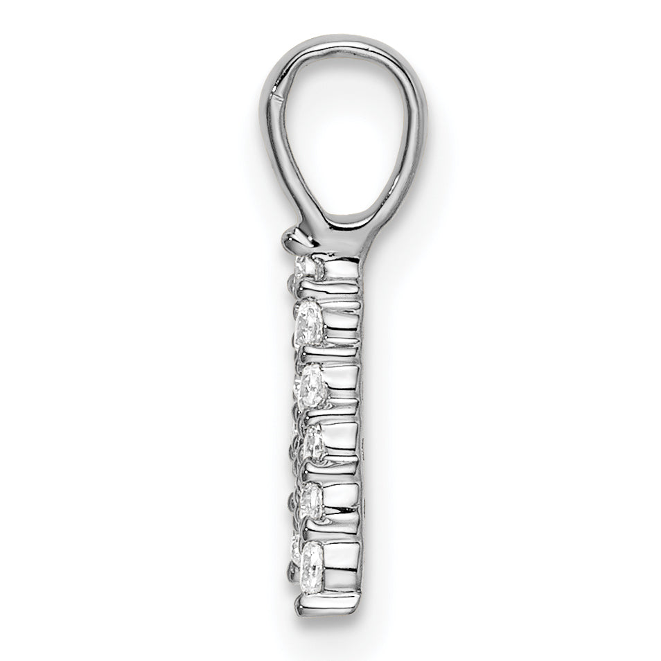 14k White Gold 1/8 carat Lab Grown Diamond VS/SI+ G+ Complete Letter A Initial Pendant